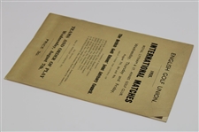 1935 English Golf Union Intl. Matches at Royal Lytham Wednesday Order of Play Program