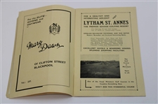 1935 English Golf Union Intl. Matches at Royal Lytham Wednesday Order of Play Program