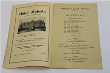 1935 English Golf Union Intl. Matches at Royal Lytham Wednesday Order of Play Program