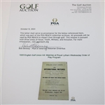1935 English Golf Union Intl. Matches at Royal Lytham Wednesday Order of Play Program