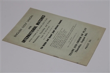 1935 English Golf Union Intl. Matches at Royal Lytham Thursday Order of Play Program