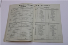1935 English Golf Union Intl. Matches at Royal Lytham Thursday Order of Play Program