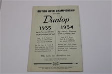 1935 English Golf Union Intl. Matches at Royal Lytham Thursday Order of Play Program