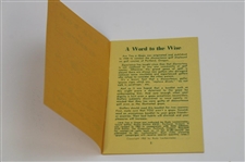 1952 'Are You A Gope Or A Golfer' Booklet