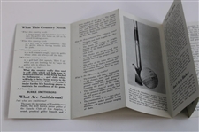 Undated 'What This Country Needs' De Luxe & Standard Models Brochure by Burke Golf Co.
