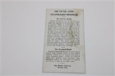 Undated 'What This Country Needs' De Luxe & Standard Models Brochure by Burke Golf Co.