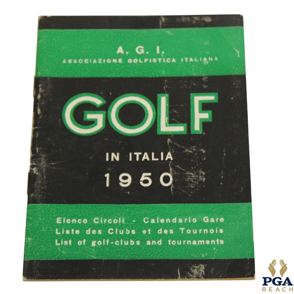1950 A.G.I. Associazione Golfistica Italiana Golf In Italia Booklet