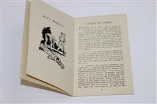 1935 'Golf Putting' Booklet by Lawyer & Ex Mayor of Indianapolis L. Ert. Slack to Otto Probst