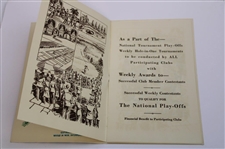 1939 'National Hole-In-One Tournament' Booklet