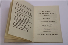 1939 'National Hole-In-One Tournament' Booklet
