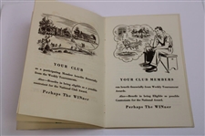 1939 'National Hole-In-One Tournament' Booklet