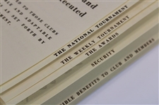 1939 'National Hole-In-One Tournament' Booklet