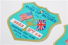 1967 The Ryder Cup at Champions GC Saturday Rd Tickets #3552 & #3553 - Hogan Captain