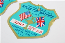 1967 The Ryder Cup at Champions GC Saturday Rd Tickets #3552 & #3553 - Hogan Captain