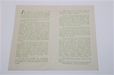1931 The Ryder Cup Team Matches at Scioto Country Club Info Booklet