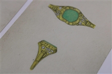 Three Sketches of Proposed 1941 Ryder Cup Winning Team's Award - Gold & Diamond Ring
