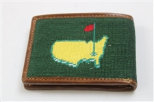 2024 Masters Tournament Logo Berckmans Place Green Hand-Stitched Needlepoint Wallet in Original Box 