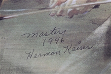 Herman Keiser Signed Ltd Ed 1990 Ben Hogan Greater Ozarks Open Print w/'Masters 1946' JSA ALOA