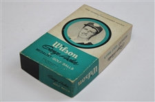 George Archer Signed 3x5 Card w/1960 Wilson 'George Archer' Medalist Golf Balls Box w/Balls JSA ALOA