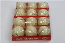 George Archer Signed 3x5 Card w/1960 Wilson 'George Archer' Medalist Golf Balls Box w/Balls JSA ALOA