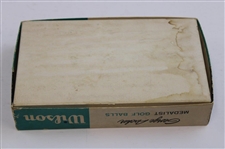 George Archer Signed 3x5 Card w/1960 Wilson 'George Archer' Medalist Golf Balls Box w/Balls JSA ALOA