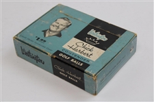 Chick Harbert Signed 3x5 Card w/1964 Worthington 'Chick Harbert' Contender Golf Balls Box w/Balls JSA ALOA