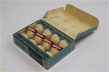 Chick Harbert Signed 3x5 Card w/1964 Worthington 'Chick Harbert' Contender Golf Balls Box w/Balls JSA ALOA