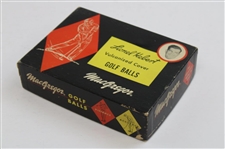 Lionel Hebert Signed 3x5 Card w/c.1960 MacGregor 'Lionel Hebert' Vulcanized Golf Balls Box w/Balls JSA ALOA