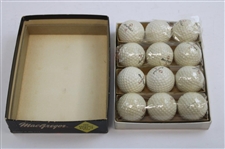 Lionel Hebert Signed 3x5 Card w/c.1960 MacGregor 'Lionel Hebert' Vulcanized Golf Balls Box w/Balls JSA ALOA