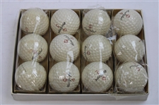Lionel Hebert Signed 3x5 Card w/c.1960 MacGregor 'Lionel Hebert' Vulcanized Golf Balls Box w/Balls JSA ALOA