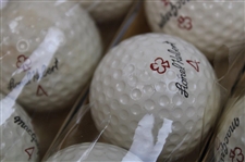 Lionel Hebert Signed 3x5 Card w/c.1960 MacGregor 'Lionel Hebert' Vulcanized Golf Balls Box w/Balls JSA ALOA