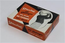 Al Geiberger Signed Cut Card w/1962 Spalding 'Al Geiberger' Extra Durable Golf Balls Box w/Balls JSA ALOA