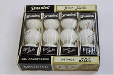 Bruce Devlin Signed Cut Card w/1962 Spalding 'Bruce Devlin' Liquid Center Golf Balls Box w/Balls JSA ALOA