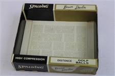 Bruce Devlin Signed Cut Card w/1962 Spalding 'Bruce Devlin' Liquid Center Golf Balls Box w/Balls JSA ALOA