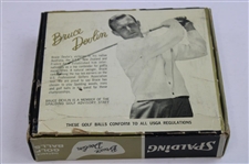 Bruce Devlin Signed Cut Card w/1962 Spalding 'Bruce Devlin' Liquid Center Golf Balls Box w/Balls JSA ALOA