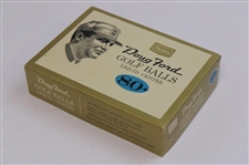 Doug Ford Signed 3x5 Card w/1960 Sears 'Doug Ford' Liquid Center Golf Balls Box w/Balls JSA ALOA