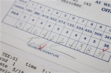 Crenshaw, Furyk, Stricker & Five (5) others Signed Buick Classic Scorecards