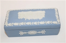 Wedgewood Blue Jasperware St Andrews Golf Rectangular Lidded Dish 