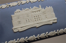 Wedgewood Blue Jasperware St Andrews Golf Rectangular Lidded Dish 