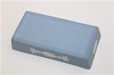 Wedgewood Blue Jasperware St Andrews Golf Rectangular Lidded Dish 