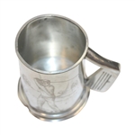Sheffield England Pewter Golfers Tankard With Iron Club Handle And Etched Golf Scene Motif