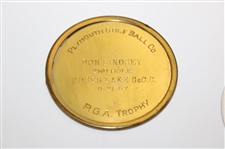 1957 PGA Rensie White Golf Ball Clock Trophy Presented To Don Lindsey 2nd Hole Moses Lake CC Plymouth 