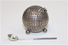 Vintage Sterling Silver Mesh Pattern Golf Ball with Spoon