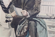 Golfer with Lady, Caddy & Bag w/Clubs Painted for L. Adler Bros. & Co. by James Montgomery Flagg - Framed
