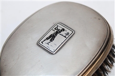 Sterling Silver Pre-Swing Golfer Emblem Brush with Monogrammed P