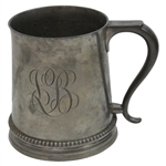 1902 Golf Clubs w/Golf Ball Manning & Bowman & Co. Monogrammed Pewter Mug w/Glass Bottom