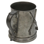 1902 Golf Clubs w/Golf Ball Manning & Bowman & Co. Monogrammed Pewter Mug w/Glass Bottom