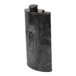 Vintage Pewter Post-Swing Golfer Emblem Flask with 'Jess 1926' on Stopper