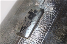 Vintage Pewter Post-Swing Golfer Emblem Flask with 'Jess 1926' on Stopper