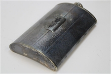 Vintage Pewter Post-Swing Golfer Emblem Flask with 'Jess 1926' on Stopper